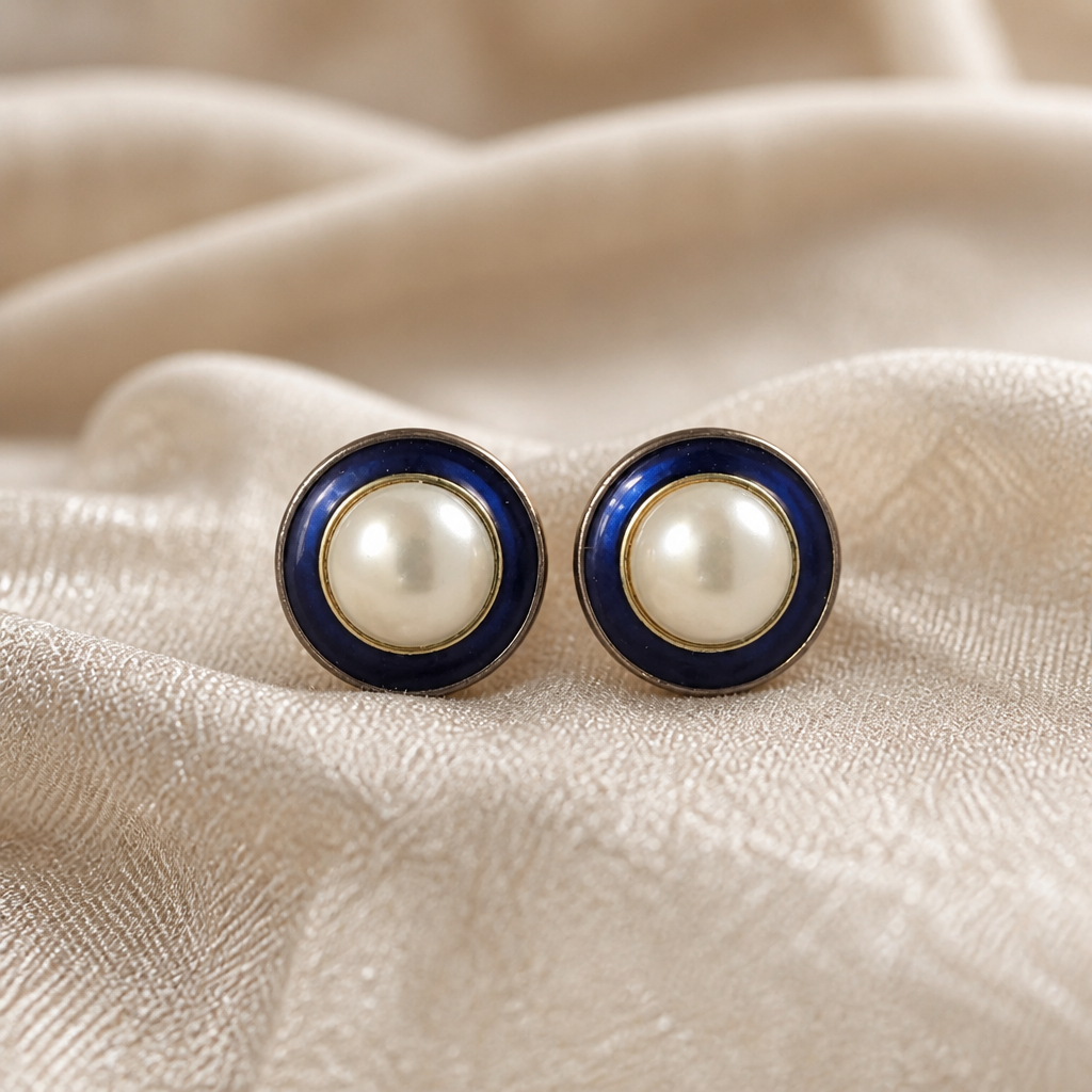 The Royal Blue Pearl Earrings.