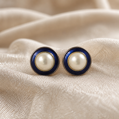 The Royal Blue Pearl Earrings.
