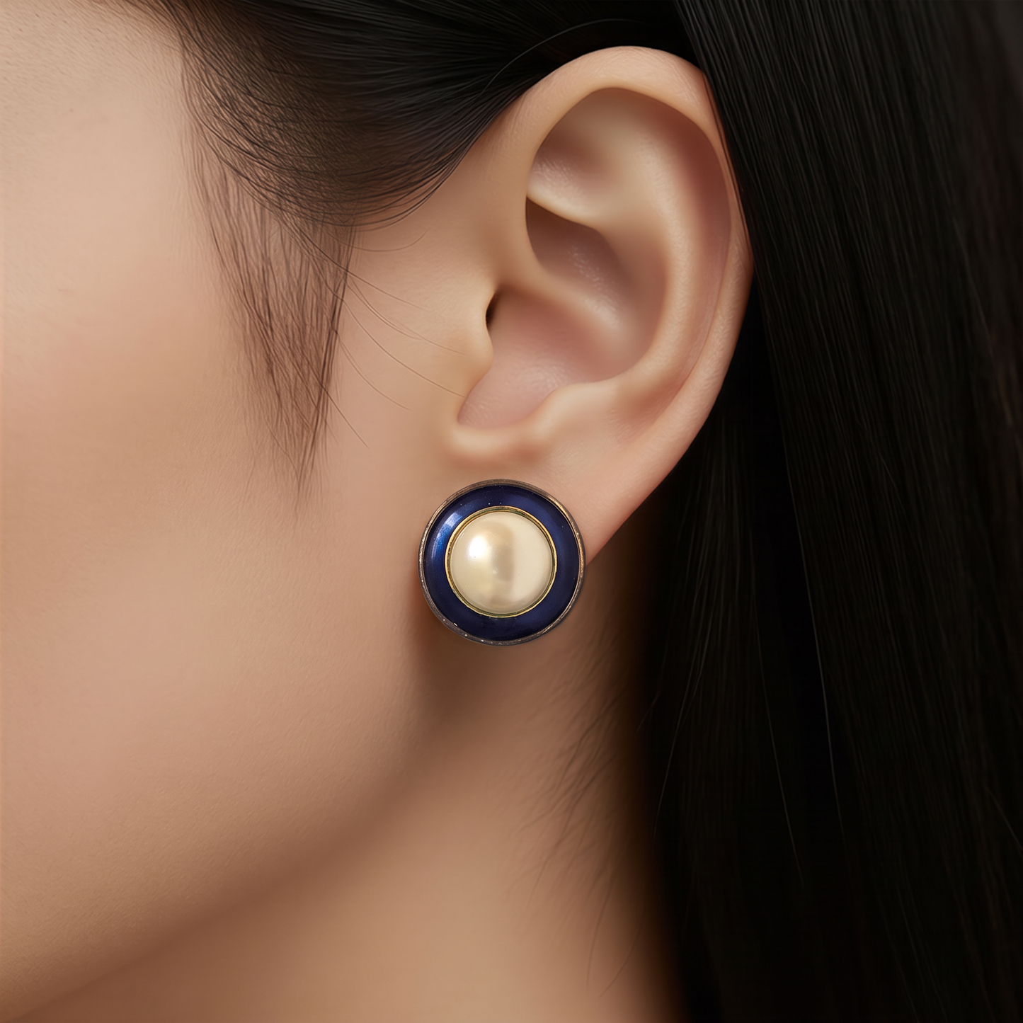 The Royal Blue Pearl Earrings.