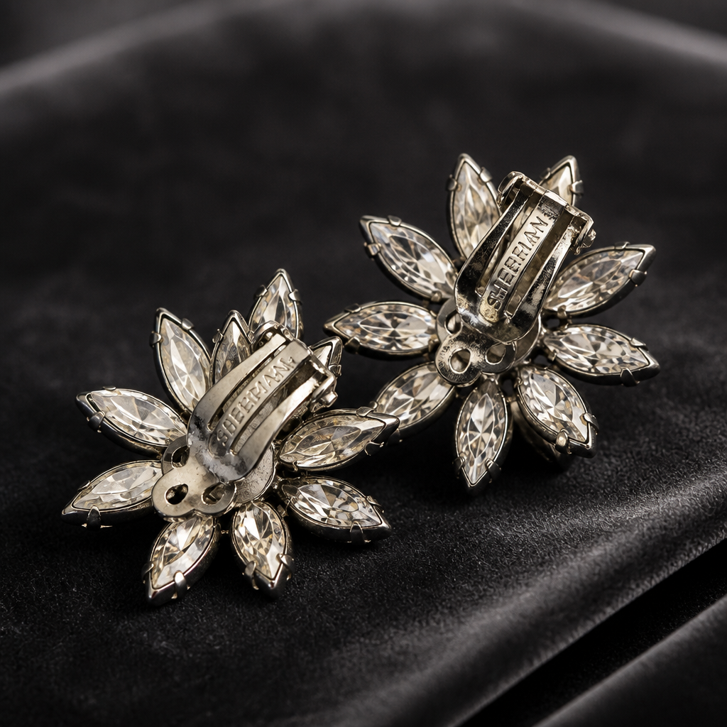 The Silver Crystal Bloom Earrings.