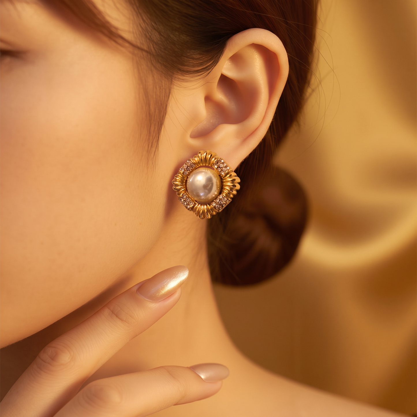 The Ciner Pearl & Rhinestone Earrings.