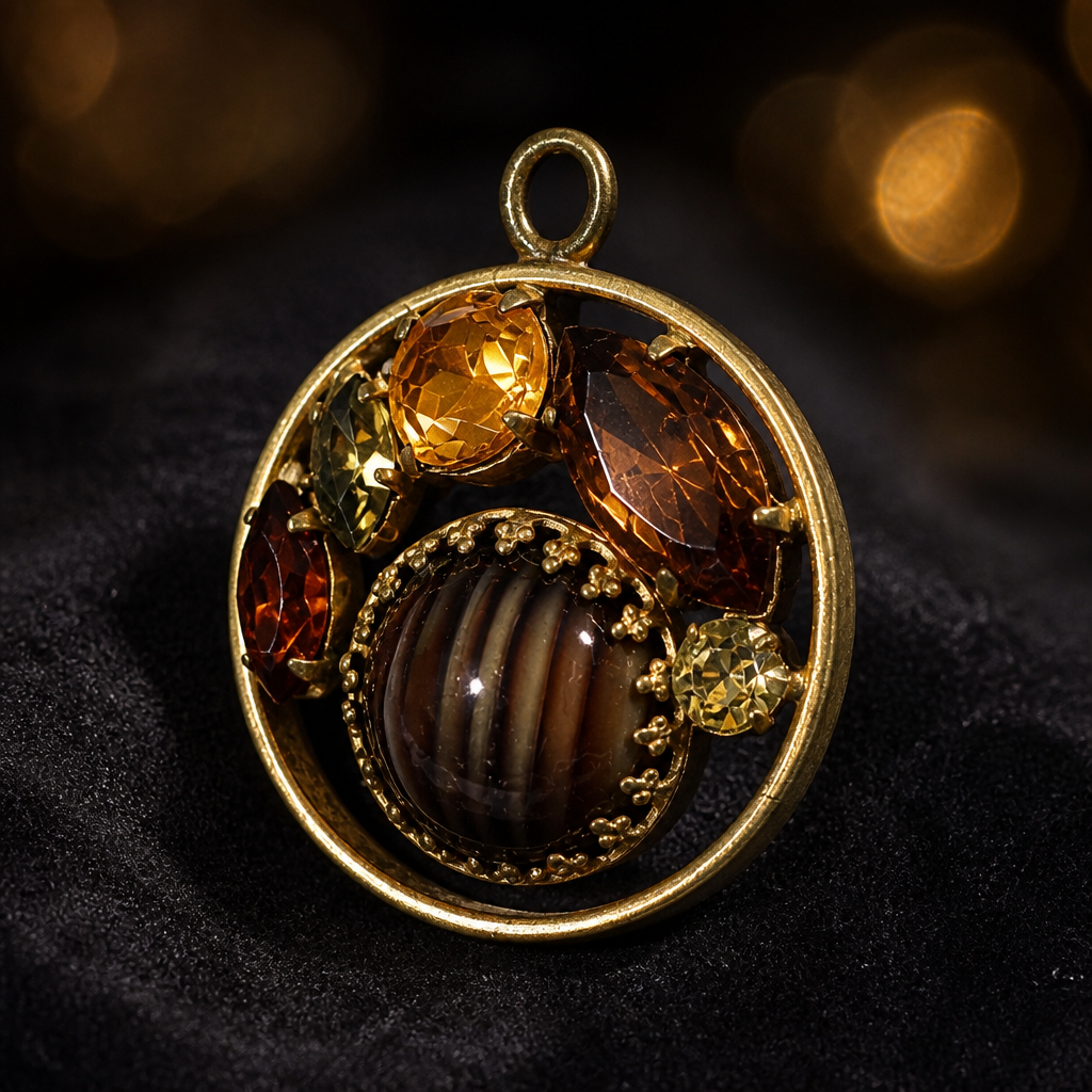 The Amber Agate Cabochon Pendant.