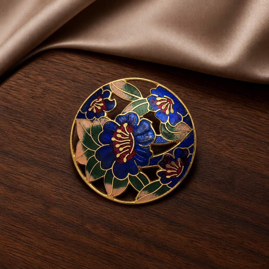 The Cloisonné Floral Garden Brooch.