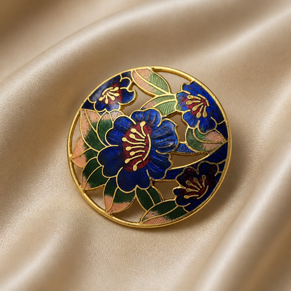 The Cloisonné Floral Garden Brooch.