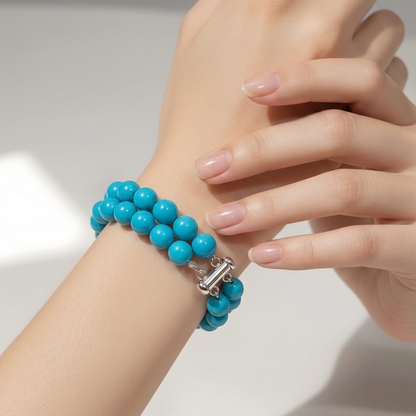 The Turquoise Double-Strand Bracelet.