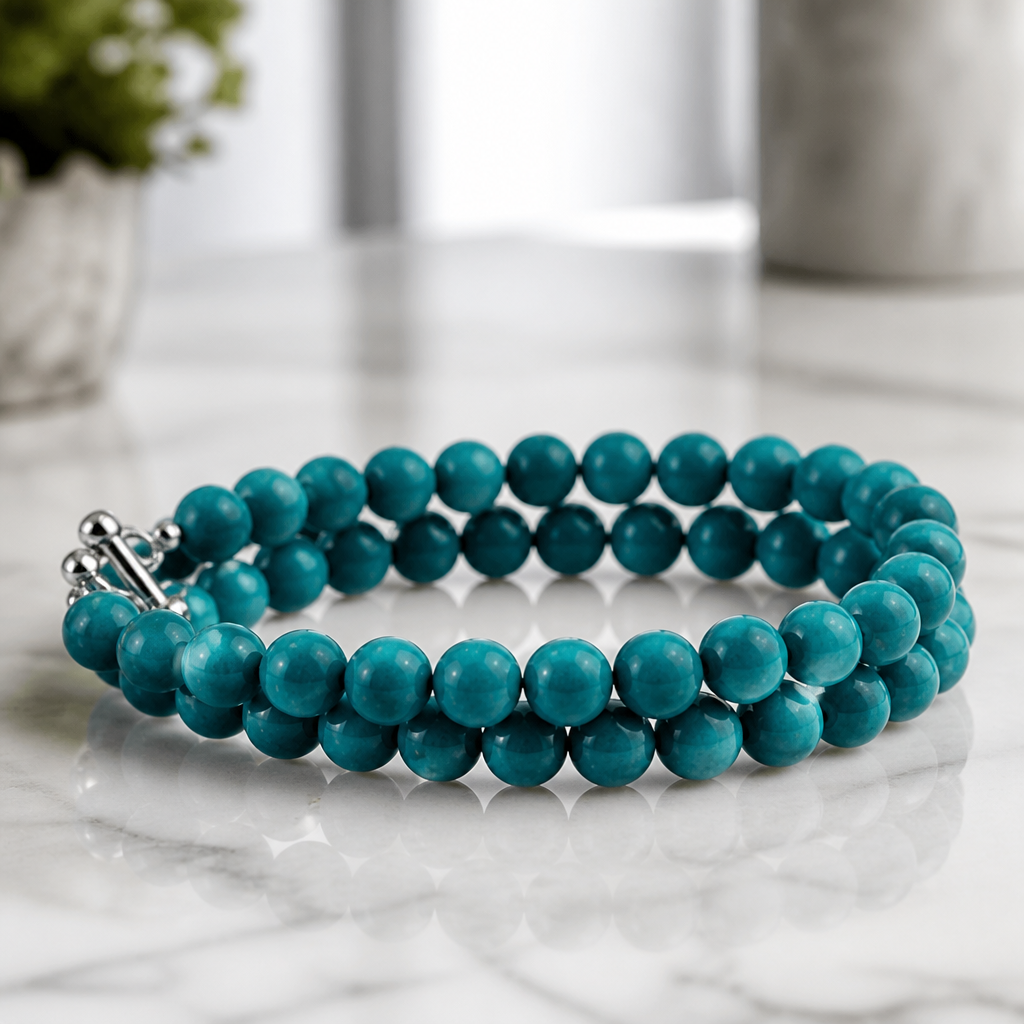 The Turquoise Double-Strand Bracelet.