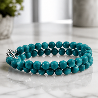The Turquoise Double-Strand Bracelet.