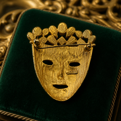 The Erwin Pearl “Mountebank” Mask Brooch.