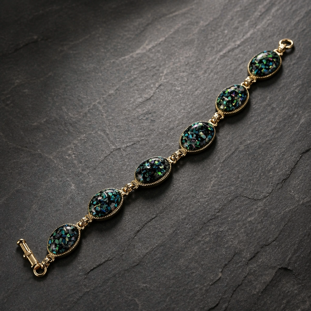 The Iridescent Abalone Link Bracelet.