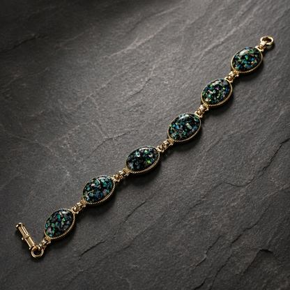 The Iridescent Abalone Link Bracelet.