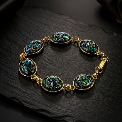 The Iridescent Abalone Link Bracelet.