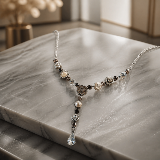 The Antique Floral Y-Drop Necklace.