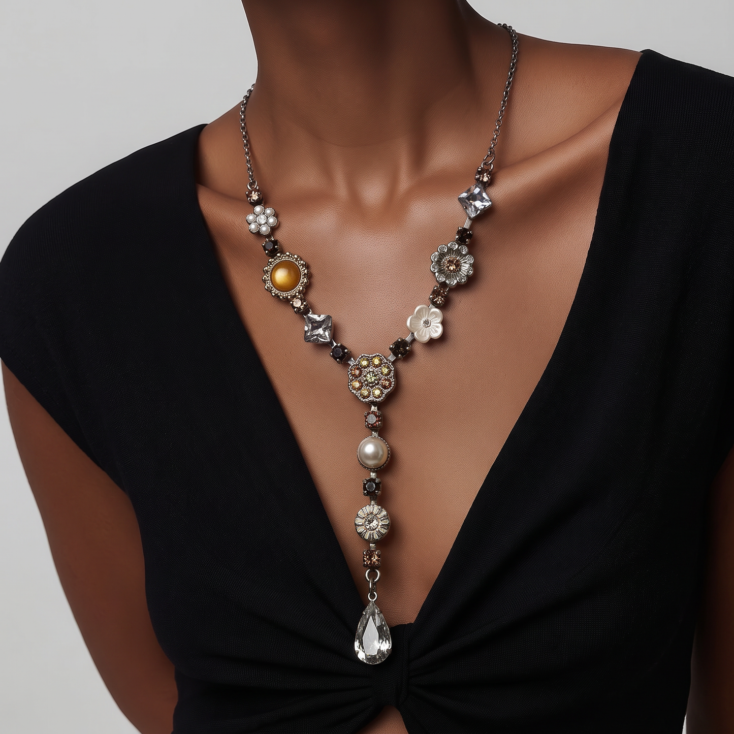 The Antique Floral Y-Drop Necklace.