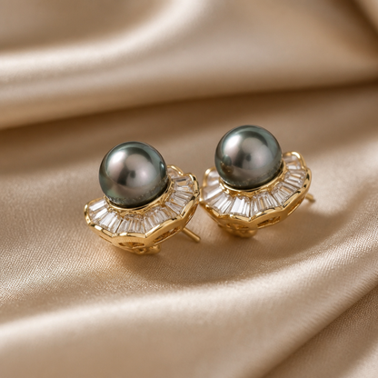 The Midnight Radiance South Sea Pearl Earrings