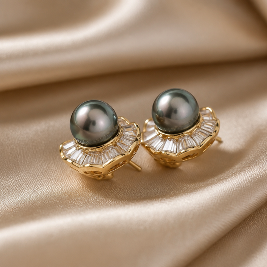The Midnight Radiance South Sea Pearl Earrings