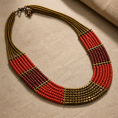The Bohemian Seed Bead Bib Necklace