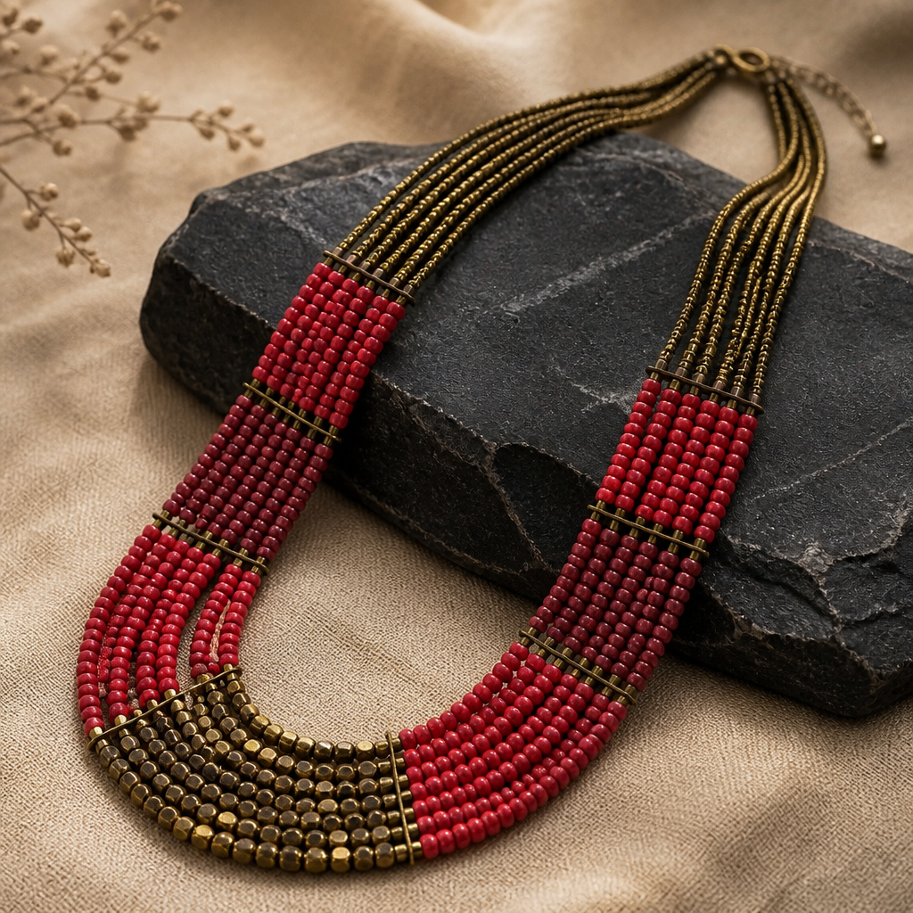 The Bohemian Seed Bead Bib Necklace