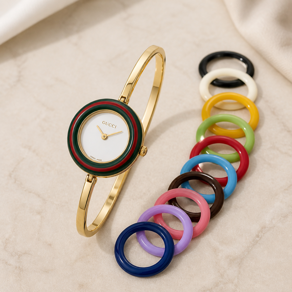 The Gucci Play Change-Bezel Watch.