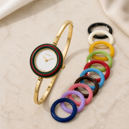 The Gucci Play Change-Bezel Watch.