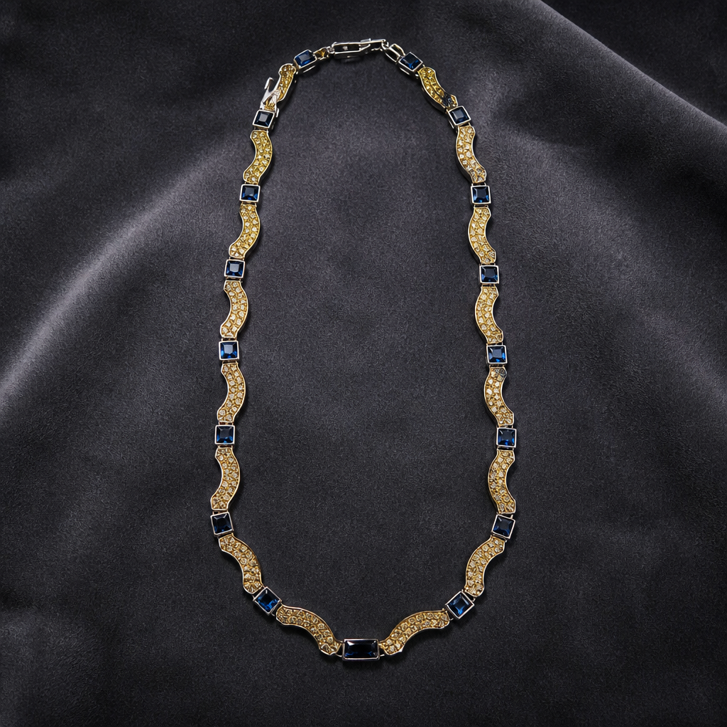 The Sapphire Wave Necklace.