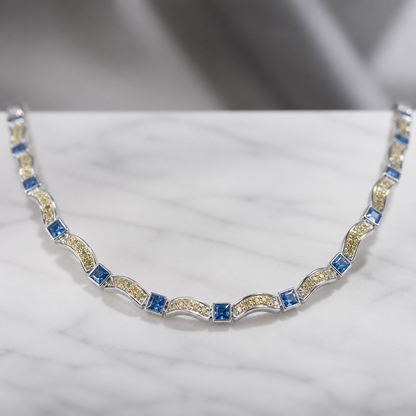 The Sapphire Wave Necklace.
