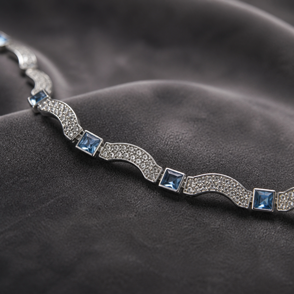 The Sapphire Wave Necklace.
