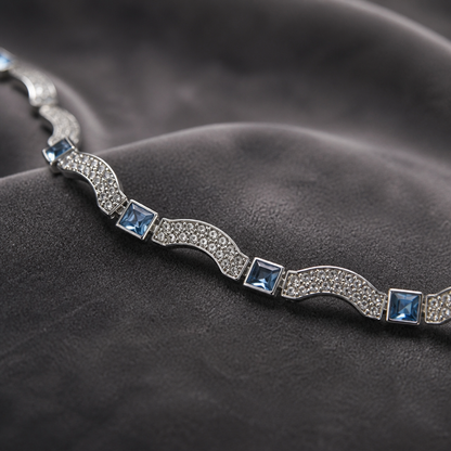 The Sapphire Wave Necklace.