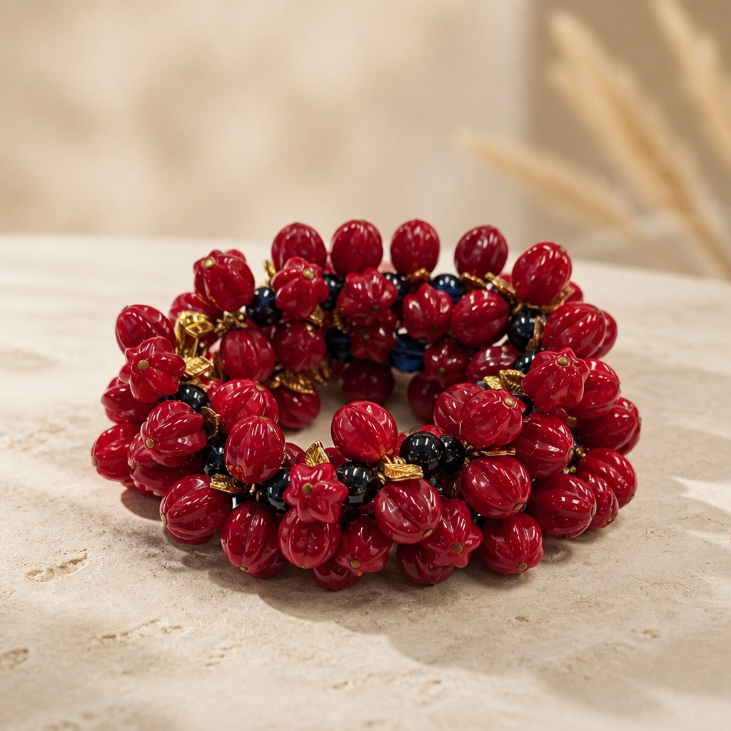 The Crimson Garden Beaded Bracelet