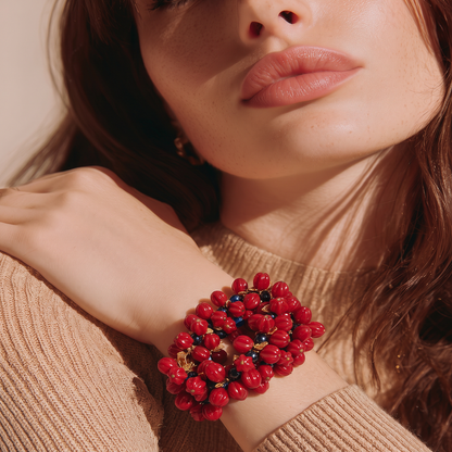 The Crimson Garden Beaded Bracelet