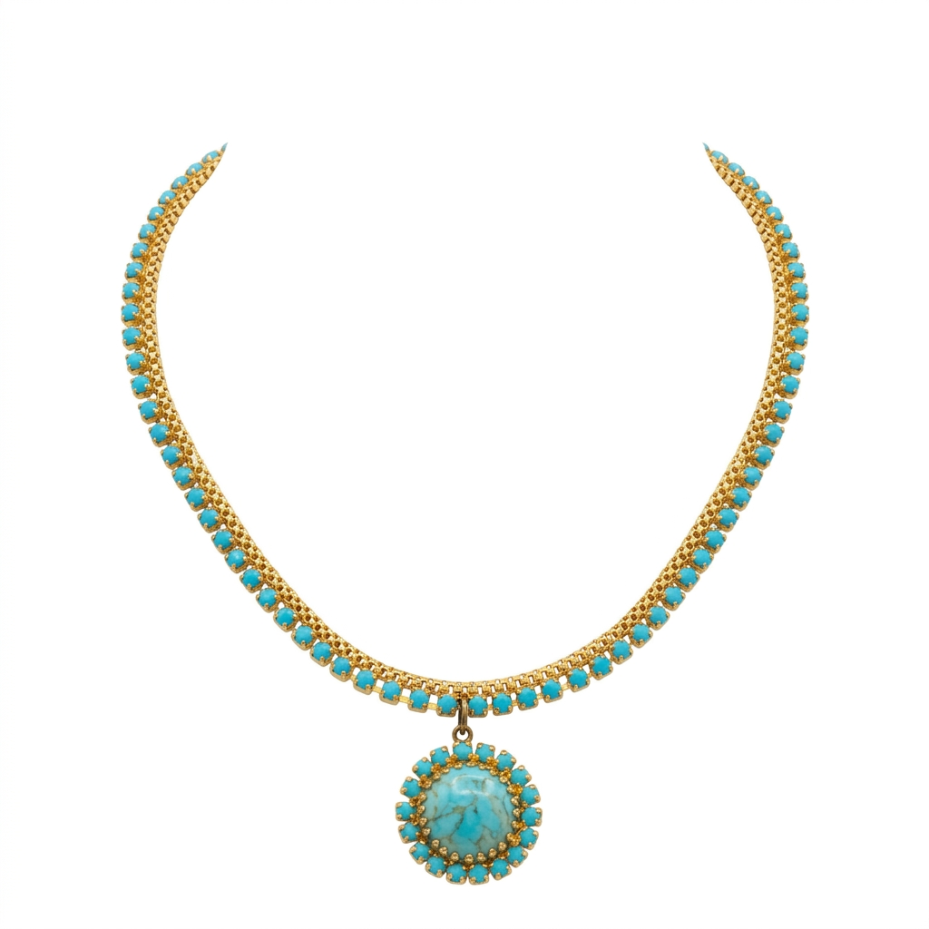 The Turquoise Mesh Necklace.