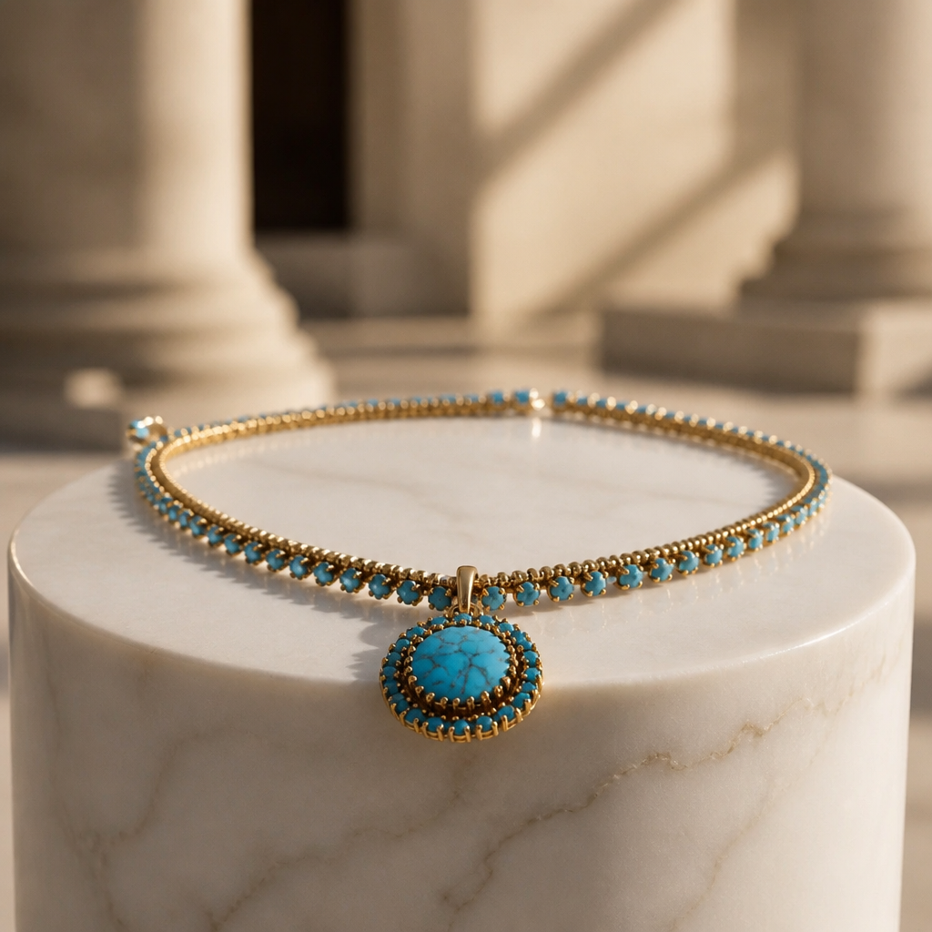 The Turquoise Mesh Necklace.