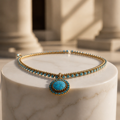 The Turquoise Mesh Necklace.