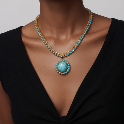 The Turquoise Mesh Necklace.