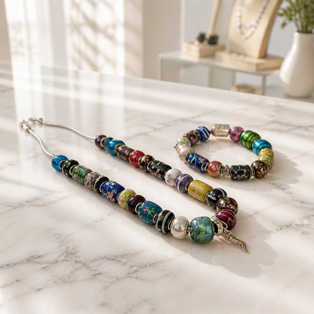 The Venetian Mosaic Glass Jewellery Set.