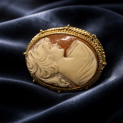 The Classical Shell Cameo Brooch.