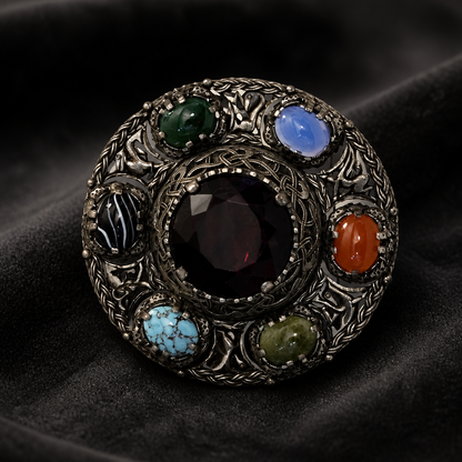 The Celtic Revival Cabochon Brooch.
