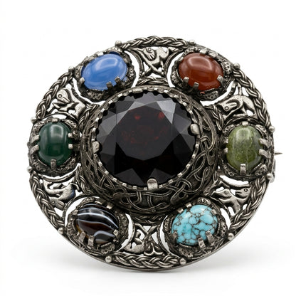 The Celtic Revival Cabochon Brooch.