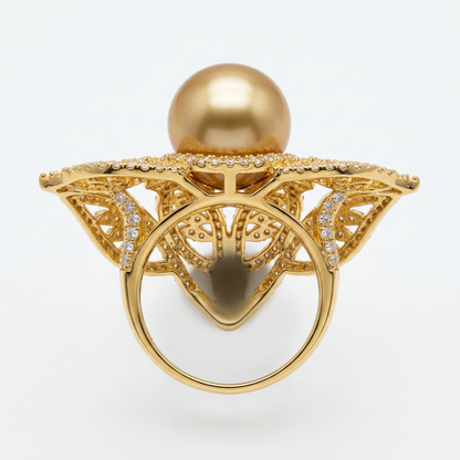 The Golden Pearl Wing Ring