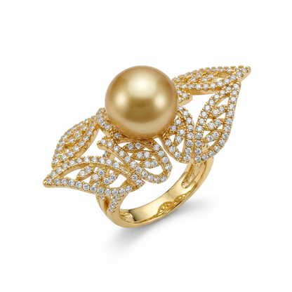 The Golden Pearl Wing Ring