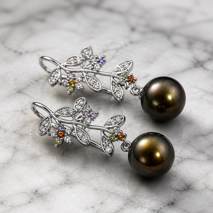 The Tahitian Pearl Blossom Earrings.
