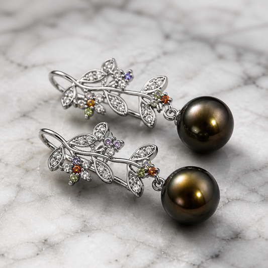 The Tahitian Pearl Blossom Earrings.
