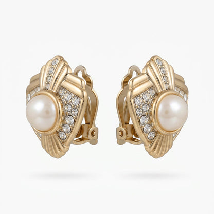 The Golden Pearl Fan Earrings.