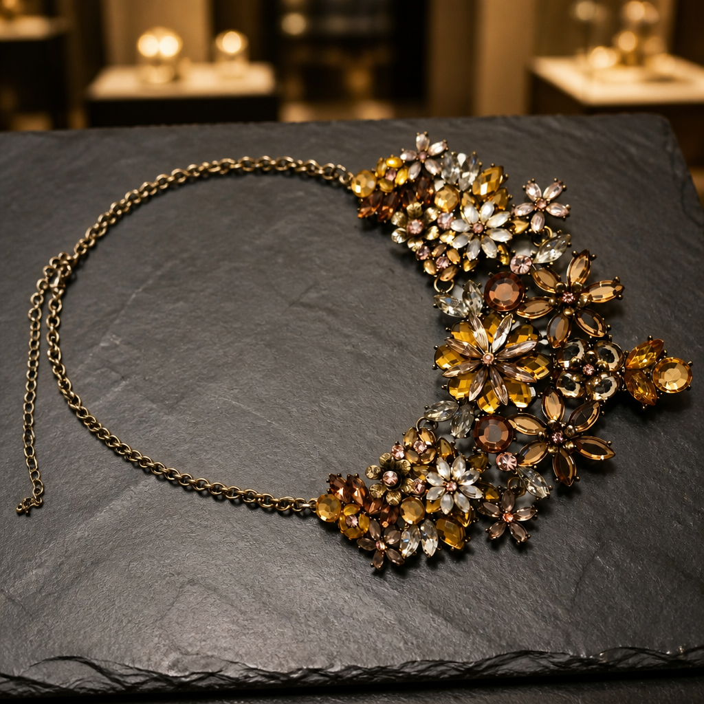 The Amber Crystal Bloom Necklace.