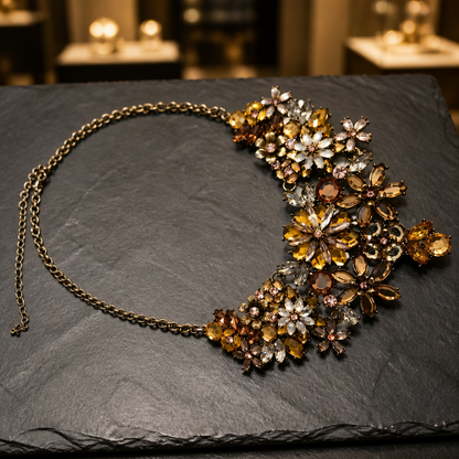 The Amber Crystal Bloom Necklace.
