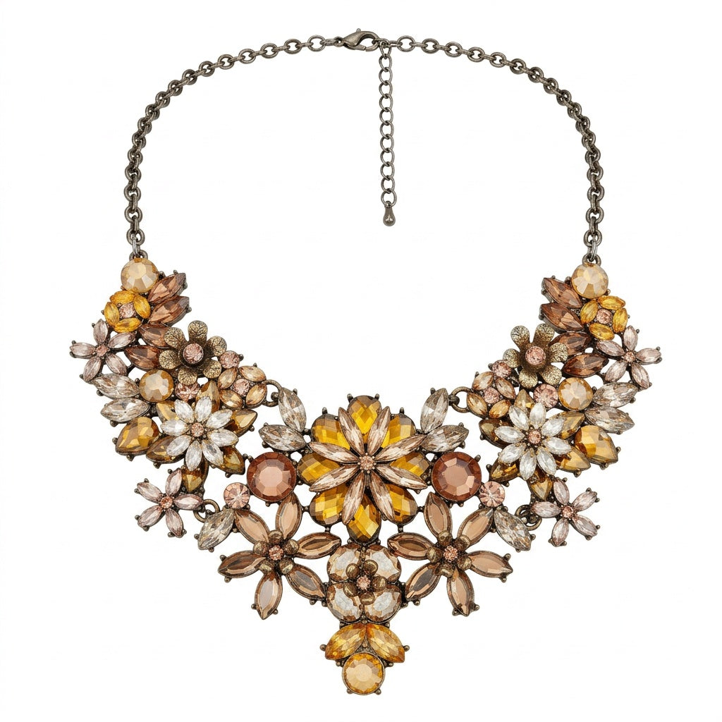 The Amber Crystal Bloom Necklace.