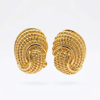 The Golden Woven Dome Earrings.