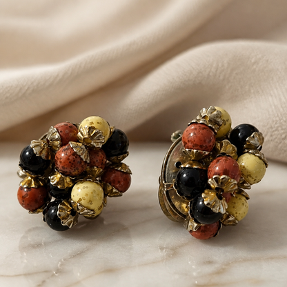 The Autumn Beaded Cluster Earrings.