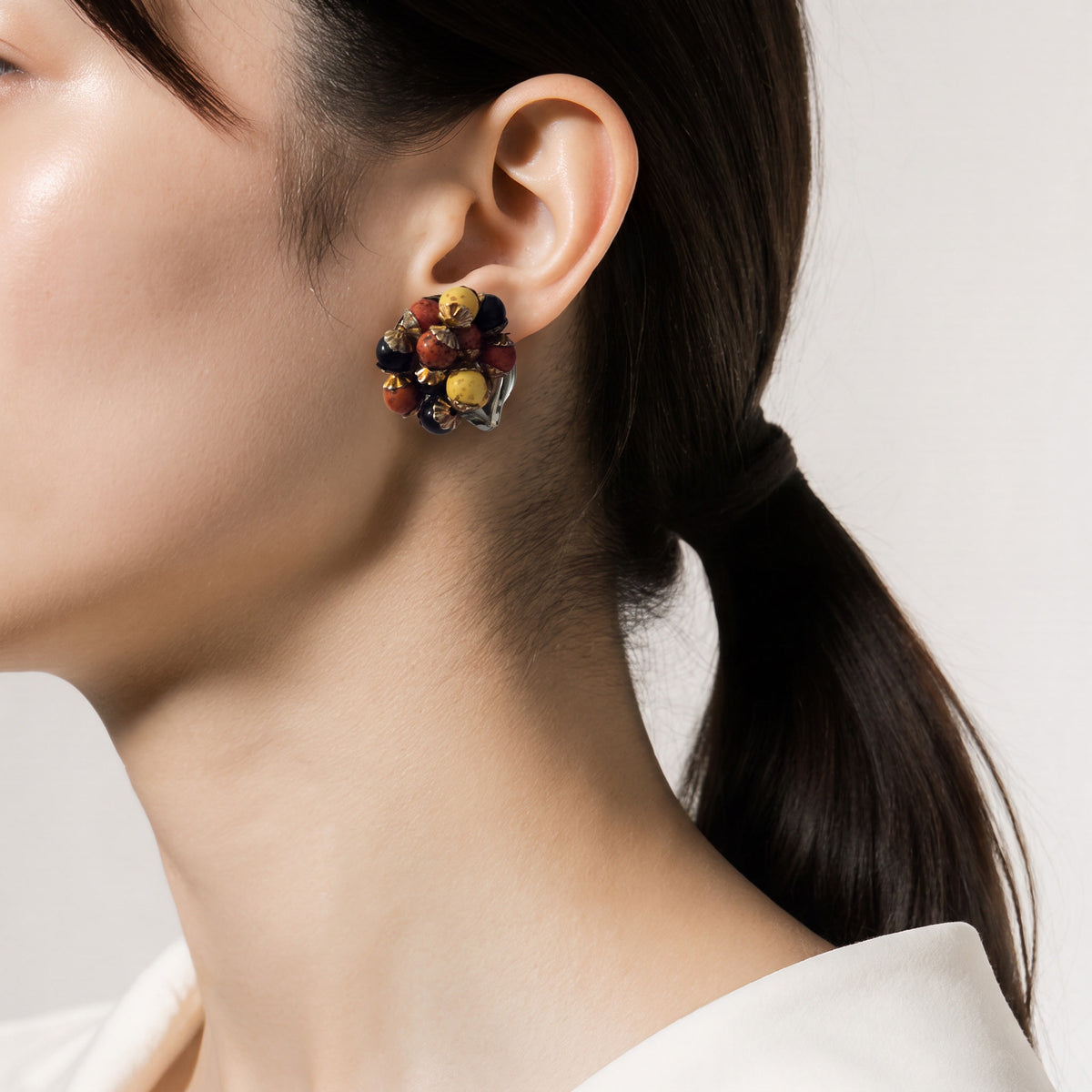 The Autumn Beaded Cluster Earrings.