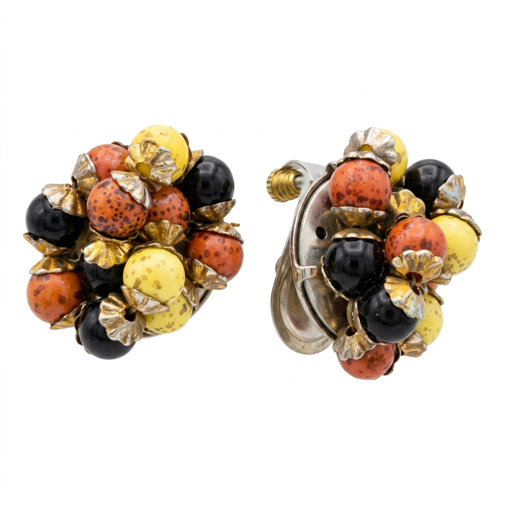 The Autumn Beaded Cluster Earrings.