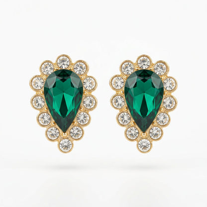 The Emerald Teardrop Halo Earrings.